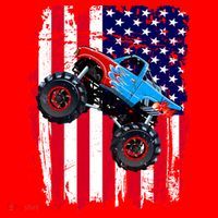 American Monster Truck Flag Santa Hat thumb 1