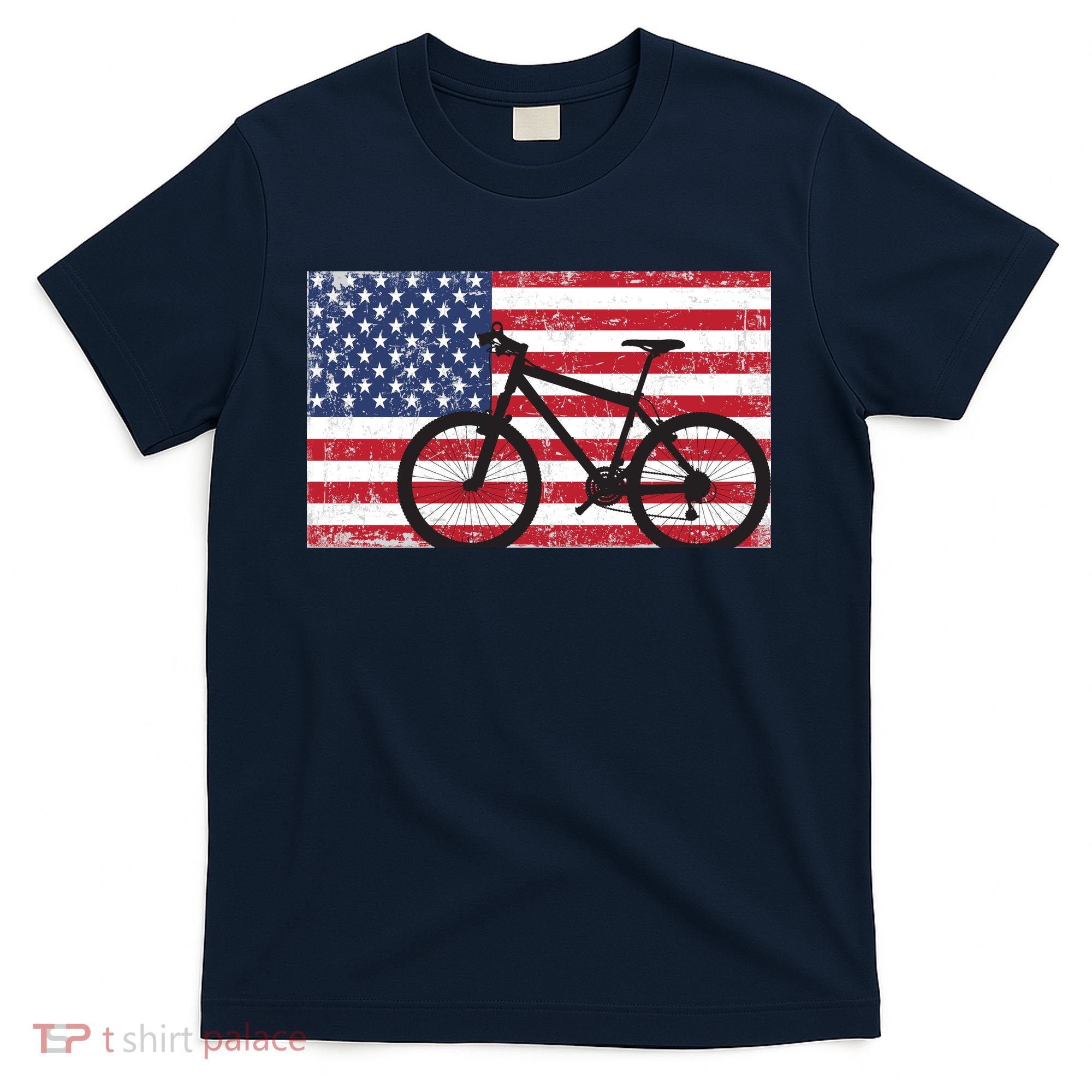 American Mountain Bike USA Flag T-Shirt