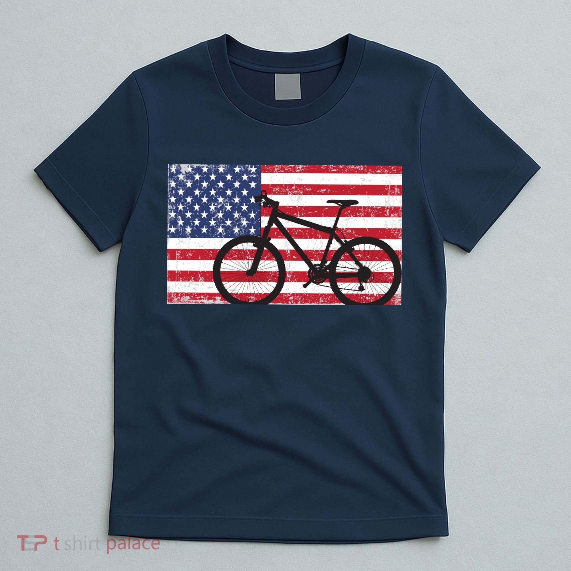 American Mountain Bike USA Flag T-Shirt