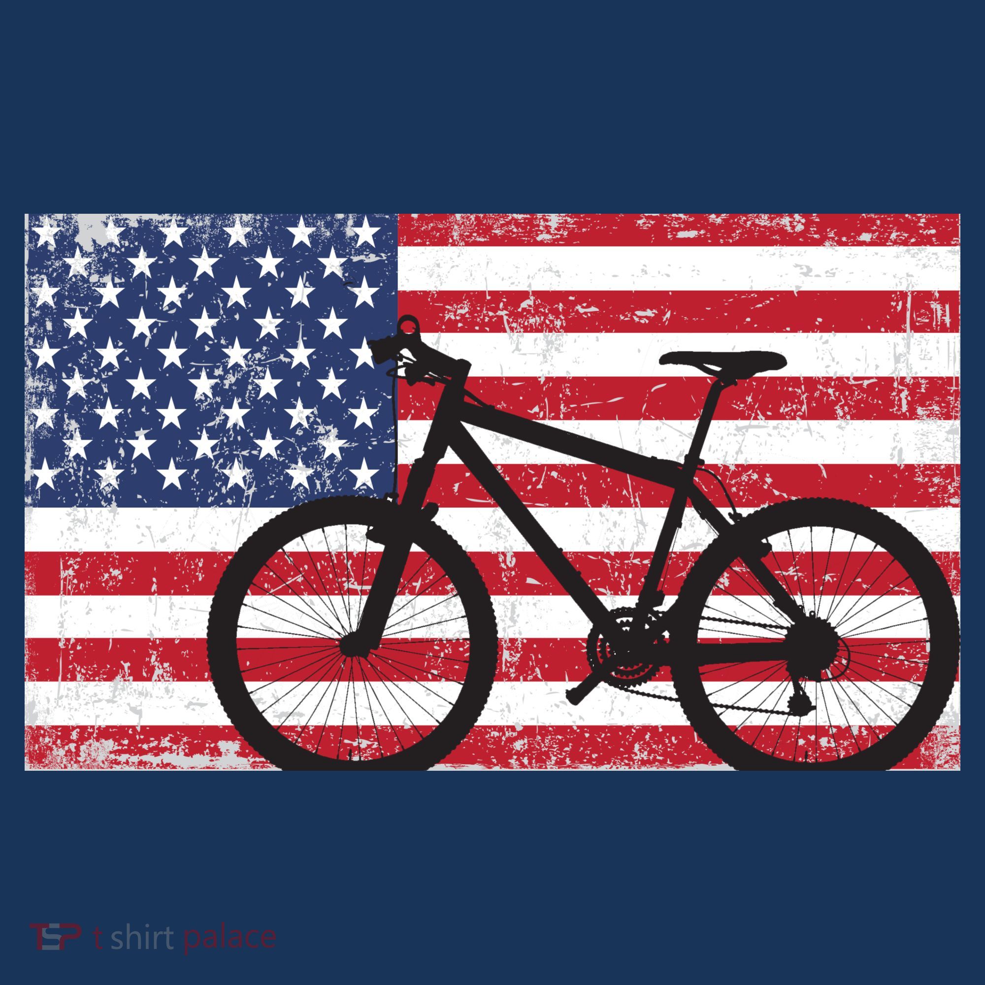 American Mountain Bike USA Flag T-Shirt