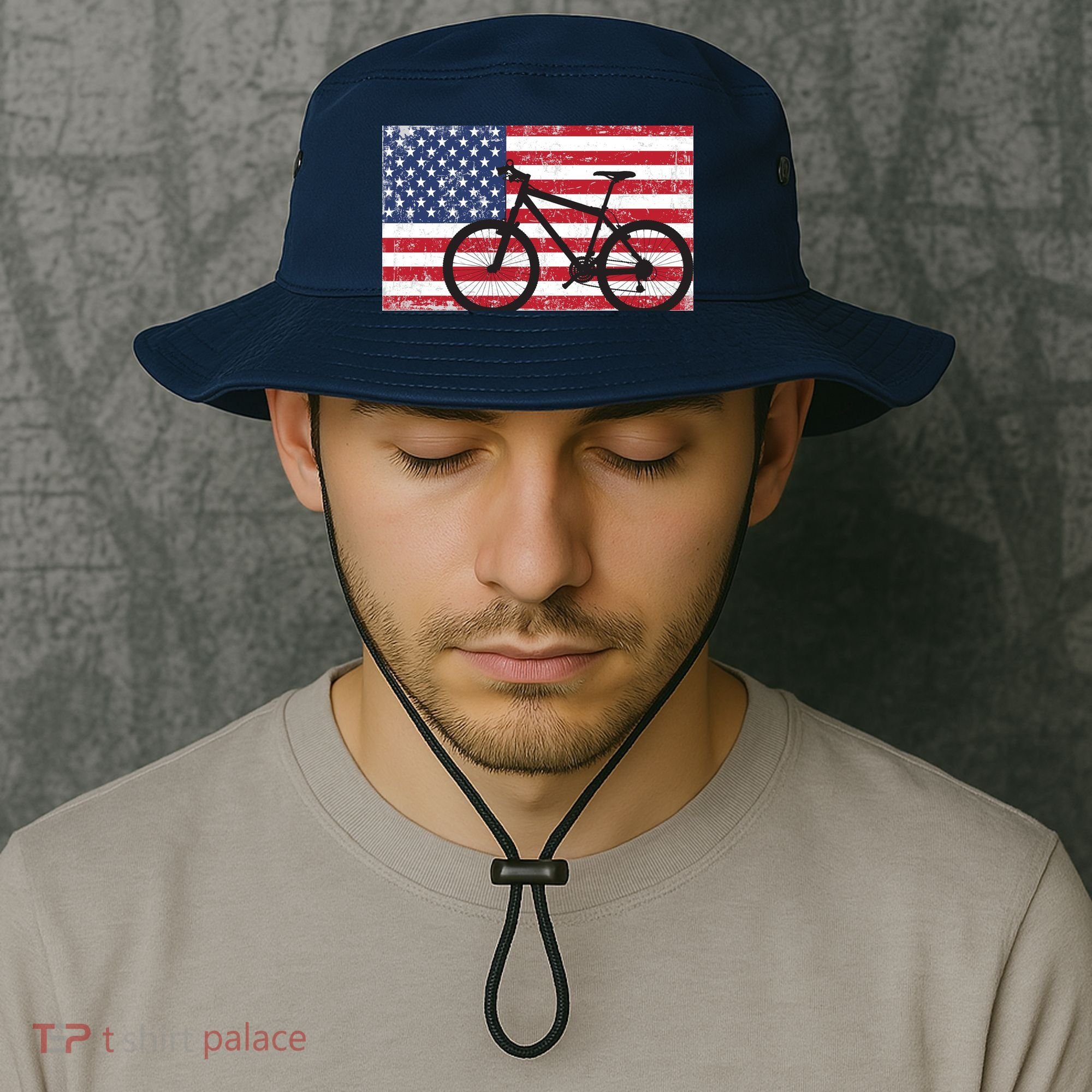 American Mountain Bike USA Flag Bucket Hat