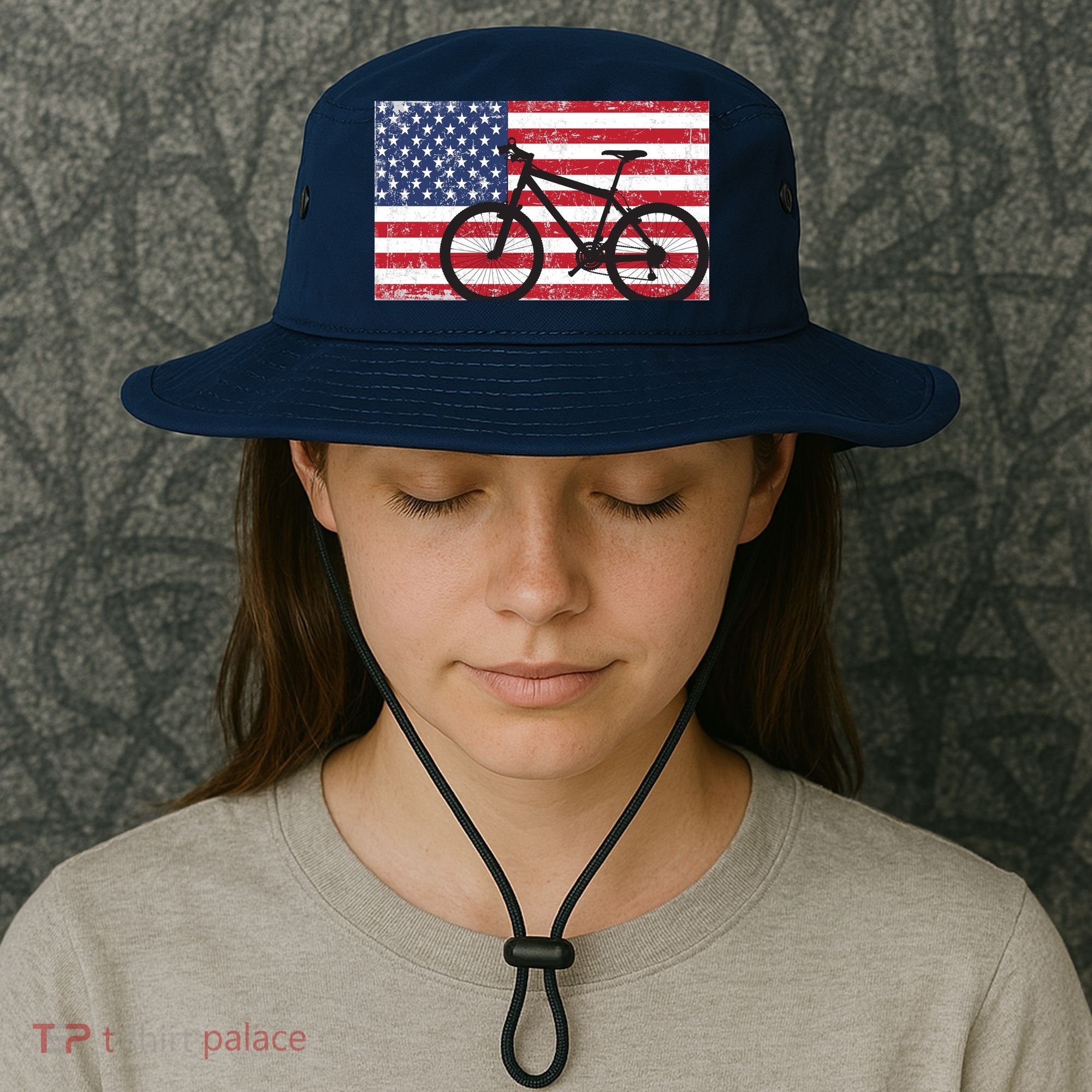 American Mountain Bike USA Flag Bucket Hat