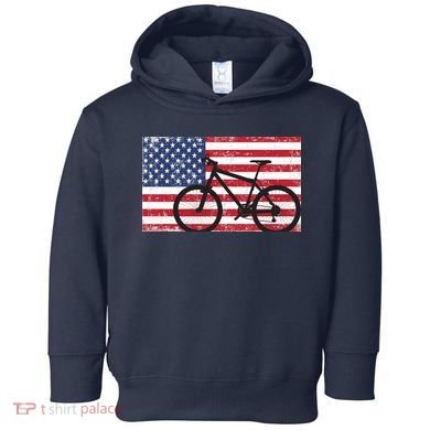 American Mountain Bike USA Flag Toddler Hoodie