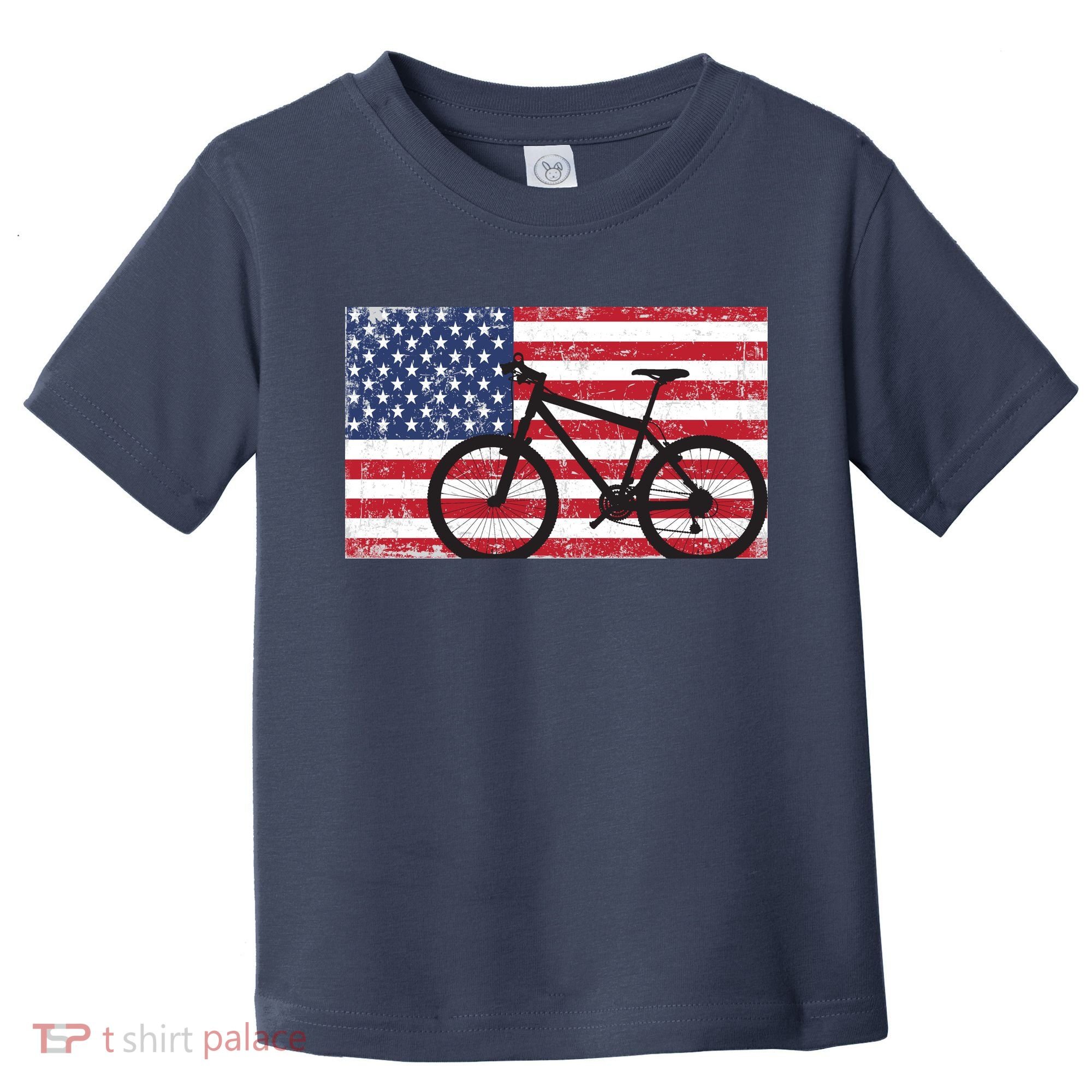 American Mountain Bike USA Flag Toddler T-Shirt