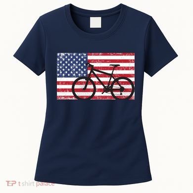 American Mountain Bike USA Flag Women's T-Shirt