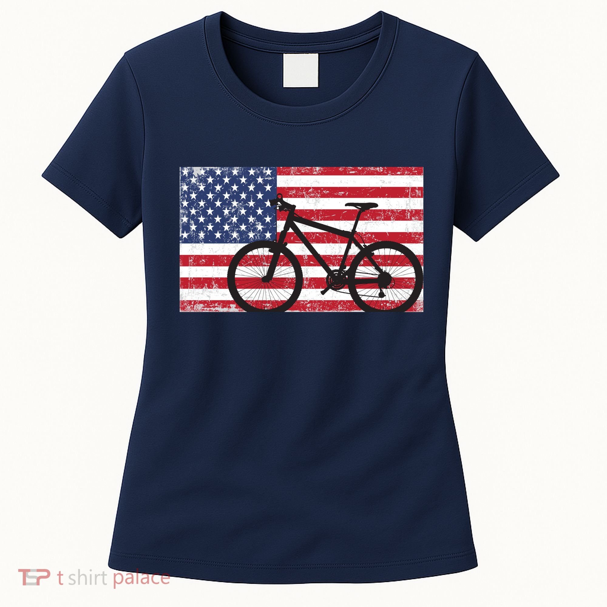 American Mountain Bike USA Flag Women's T-Shirt