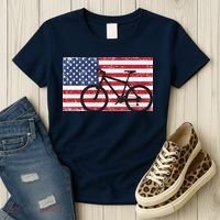 American Mountain Bike USA Flag Women's T-Shirt thumb 3
