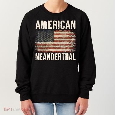 American Neanderthal Distressed US Flag Women's Sweatshirt