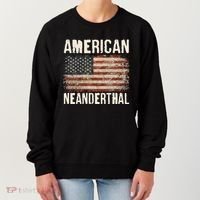 American Neanderthal Distressed US Flag Women's Sweatshirt thumb 0