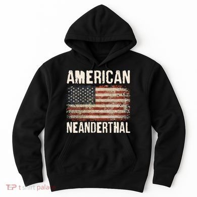 American Neanderthal Distressed US Flag Hoodie