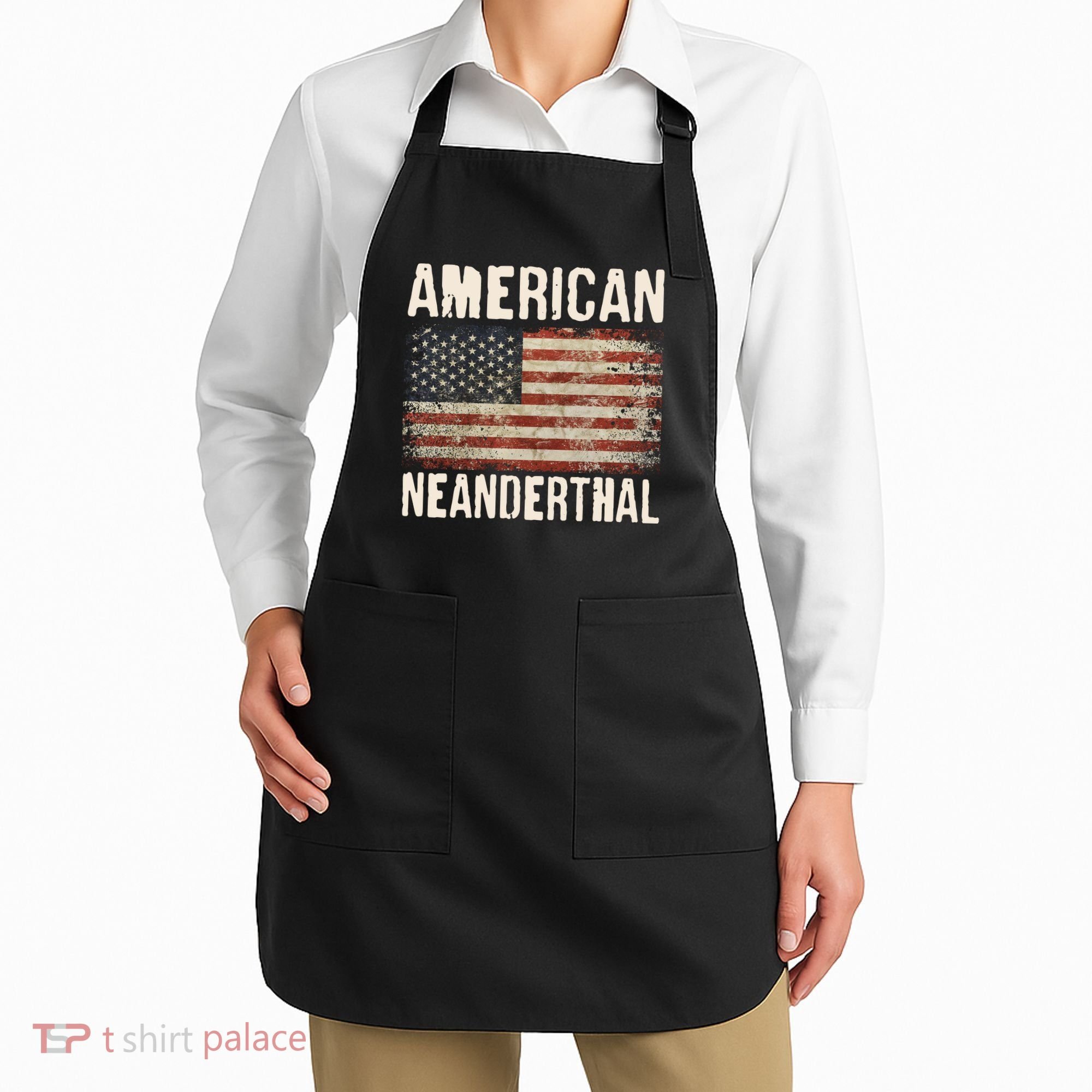 American Neanderthal Distressed US Flag Apron