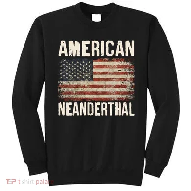 American Neanderthal Distressed US Flag Sweatshirt