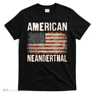American Neanderthal Distressed US Flag T-Shirt
