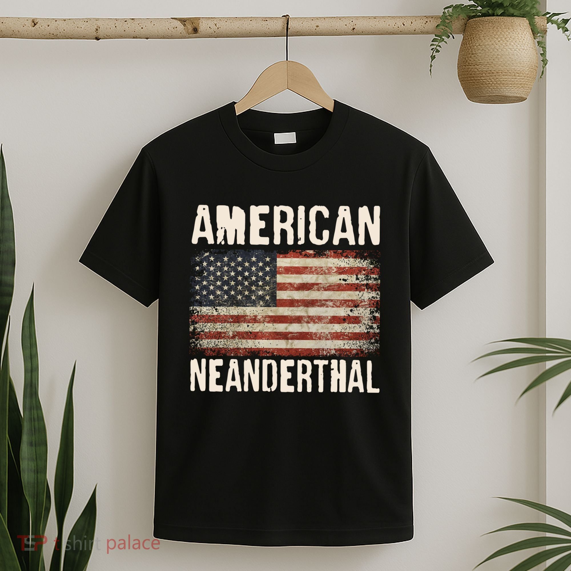 American Neanderthal Distressed US Flag T-Shirt