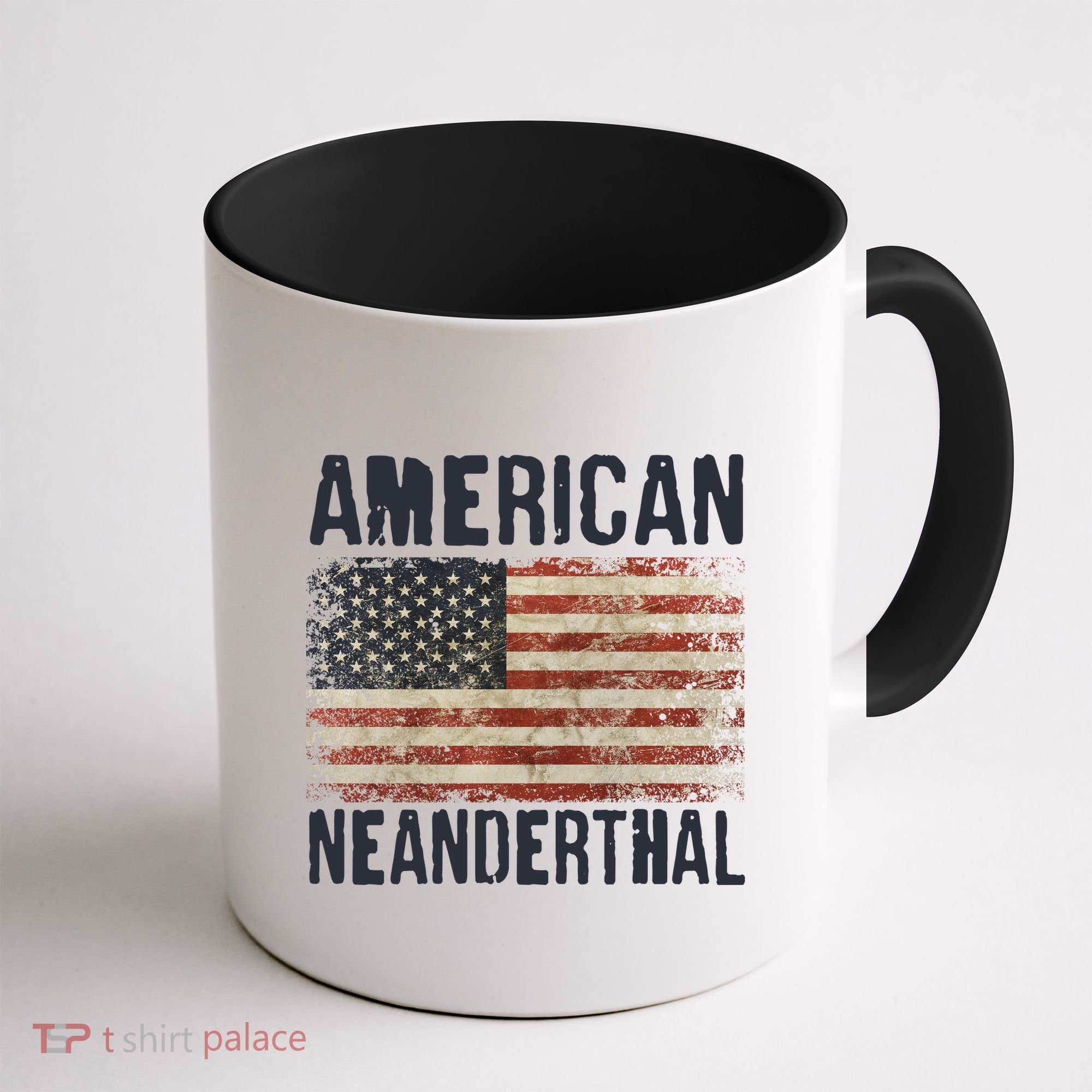 American Neanderthal Distressed US Flag Coffee Mug