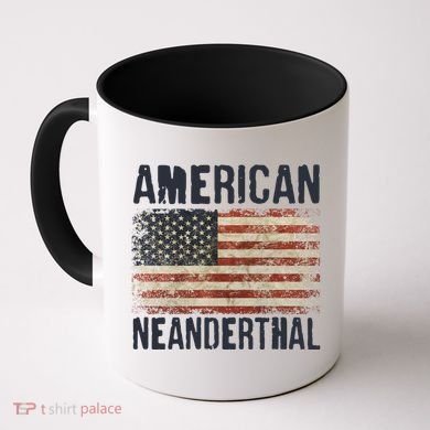 American Neanderthal Distressed US Flag Coffee Mug