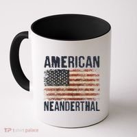 American Neanderthal Distressed US Flag Coffee Mug thumb 0