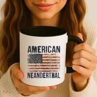 American Neanderthal Distressed US Flag Coffee Mug thumb 3