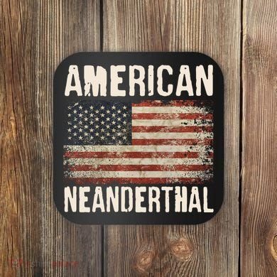 American Neanderthal Distressed US Flag Coaster