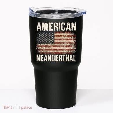 American Neanderthal Distressed US Flag Tumbler