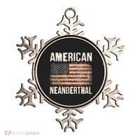 American Neanderthal Distressed US Flag Ornament thumb 0