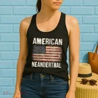 American Neanderthal Distressed US Flag Women's Tank Top thumb 2
