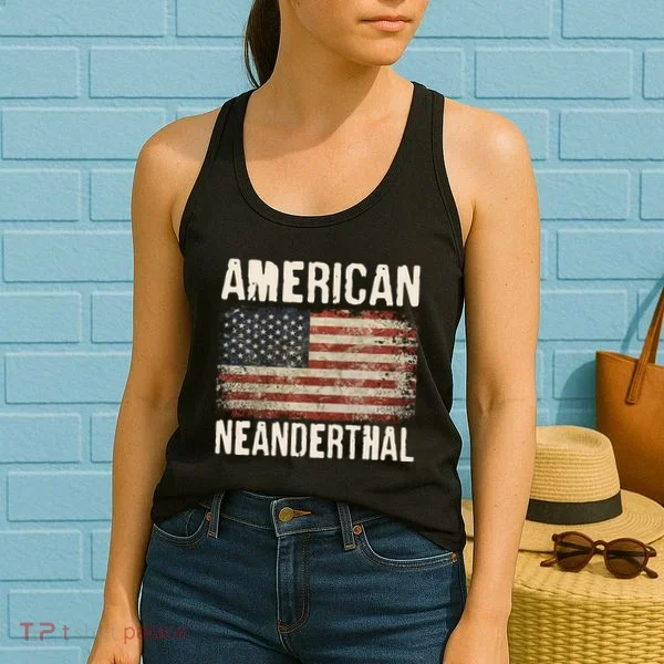 American Neanderthal Distressed US Flag Women's Tank Top