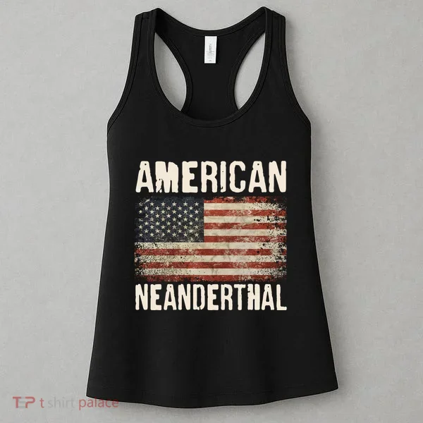 American Neanderthal Distressed US Flag Women's Tank Top