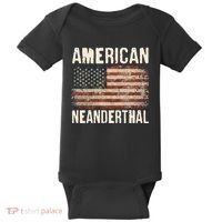 American Neanderthal Distressed US Flag Baby Bodysuit thumb 0