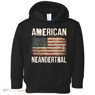 American Neanderthal Distressed US Flag Toddler Hoodie