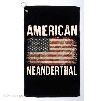 American Neanderthal Distressed US Flag Golf Towel