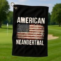 American Neanderthal Distressed US Flag Golf Towel thumb 1
