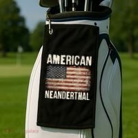 American Neanderthal Distressed US Flag Golf Towel thumb 2