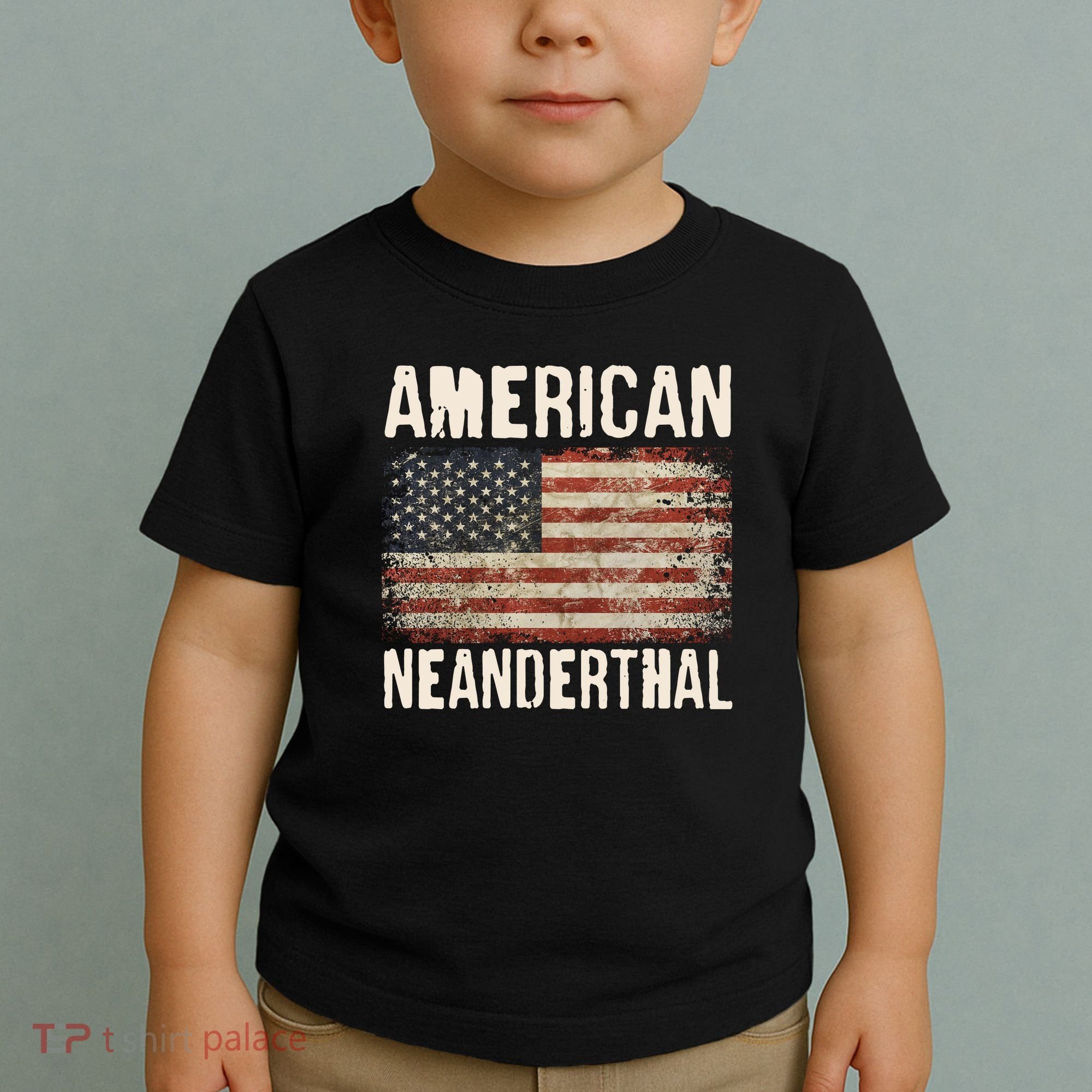 American Neanderthal Distressed US Flag Toddler T-Shirt