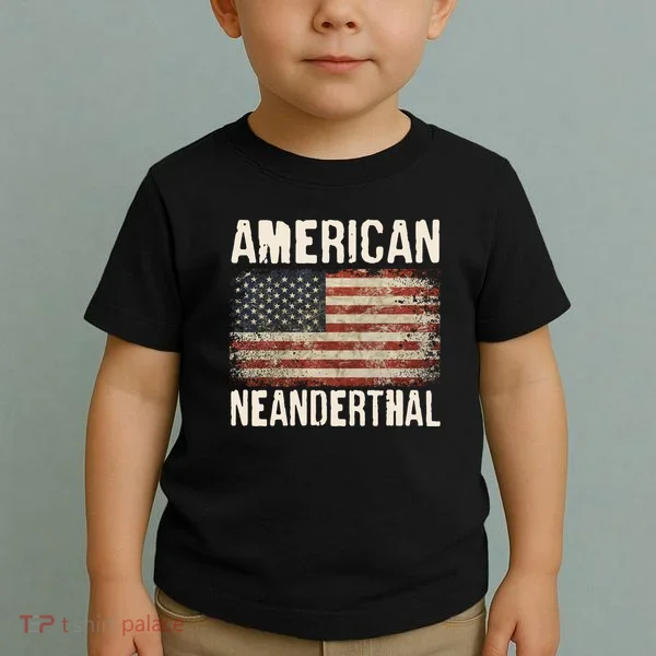 American Neanderthal Distressed US Flag Toddler T-Shirt