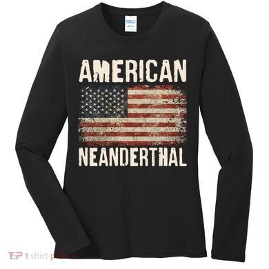 American Neanderthal Distressed US Flag Women's Long Sleeve Shirt