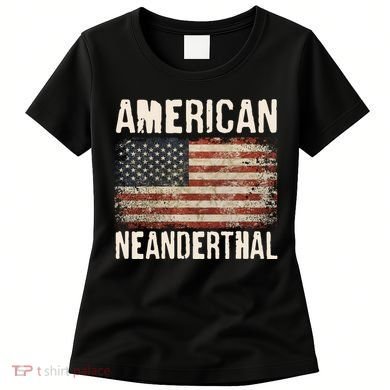 American Neanderthal Distressed US Flag Women's T-Shirt