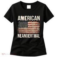 American Neanderthal Distressed US Flag Women's T-Shirt thumb 0