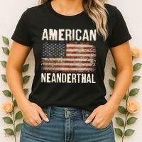 American Neanderthal Distressed US Flag Women's T-Shirt thumb 2
