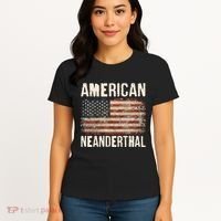 American Neanderthal Distressed US Flag Women's T-Shirt thumb 4