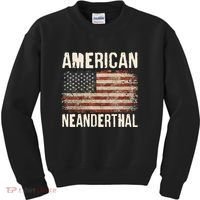 American Neanderthal Distressed US Flag Kids Sweatshirt thumb 0