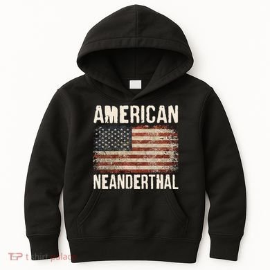 American Neanderthal Distressed US Flag Kids Hoodie