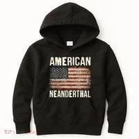 American Neanderthal Distressed US Flag Kids Hoodie thumb 0