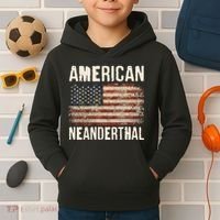 American Neanderthal Distressed US Flag Kids Hoodie thumb 2