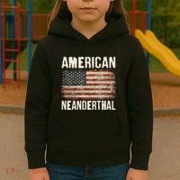American Neanderthal Distressed US Flag Kids Hoodie thumb 3