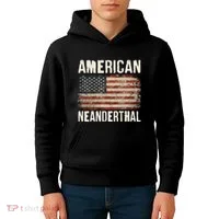 American Neanderthal Distressed US Flag Kids Hoodie thumb 4