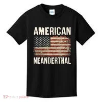 American Neanderthal Distressed US Flag Kids T-Shirt thumb 0