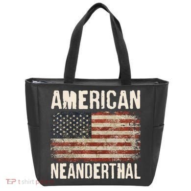 American Neanderthal Distressed US Flag Tote Bag