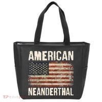 American Neanderthal Distressed US Flag Tote Bag thumb 0