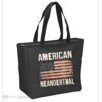 American Neanderthal Distressed US Flag Tote Bag thumb 2